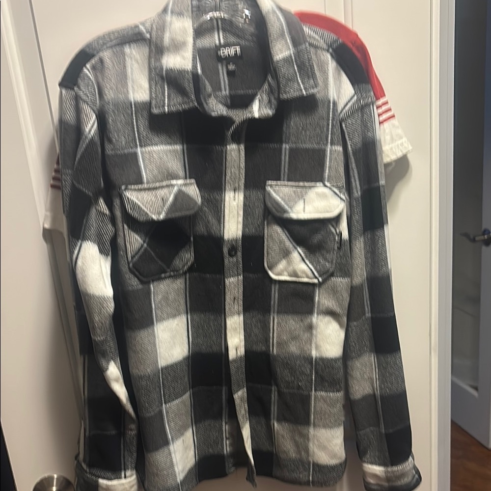 Drift Surf Black and White Plaid Shirt